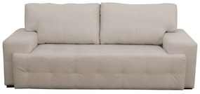 Sofá 3 Lugares Sala de Estar Roma 230 cm Couro Off White G58 - Gran Belo