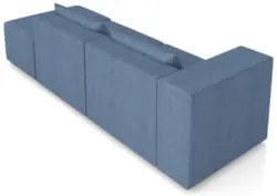 Sofá 5 Lugares 363cm Com Puff Direito Fay Linho Azul Z55 - Mpozenato