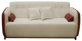 Sofá 3 Lugares Liverpool 1,90 m Compose Corino Ocre/Nude C/ Botão - Decorar Estofados