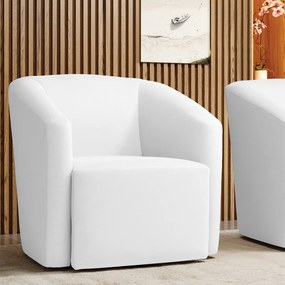 Poltrona Decorativa Base Giratória Stella Max Sintético Branco D03 - D'Rossi