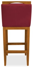 Banqueta Decorativa Elis Veludo Vermelho