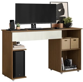 Escrivaninha Mesa Computador com Suporte Cpu 136cm Daurea Atacama/Off White A09 - D'Rossi