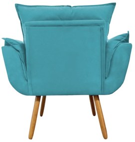 Poltrona Decorativa Opala Pés Palito Suede Turqueza - Sheep Estofados - Água