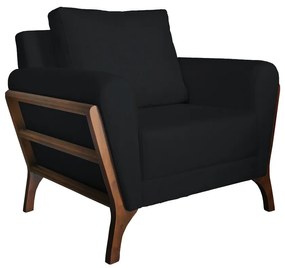 Poltrona Decorativa Sabrina Veludo Preto
