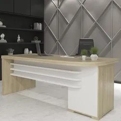 Mesa para Escritório com Gavetas Lado Esquerdo Corp A06 Carvalho/Branc