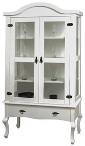 Cristaleira Versalhes 2 Portas e 1 Gaveta cor Branco 192 cm - 63702 Sun House