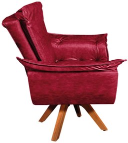 Poltrona Sala de Estar Giratória MM30 Opalla Corano - D'Rossi - Vermelho