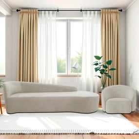 Kit Divã Recamier Orgânico França 250cm Lado Direito e Poltrona Amore Linho