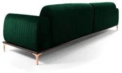 Sofá 350cm 6 Lugares com Chaise Direito Pés Gold Molino C-303 Veludo V
