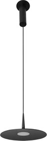 Pendente Led Aluminio Preto 24W 3000K Plate