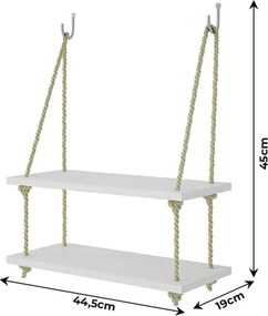 Prateleira Erva Doce C/ Corda em Sisal Branco