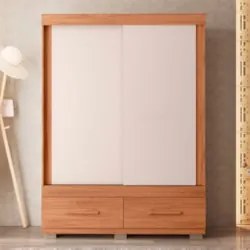 Guarda Roupa Solteiro 137cm Com 2 Portas Darius Freijó/Off C01 - Mpoze