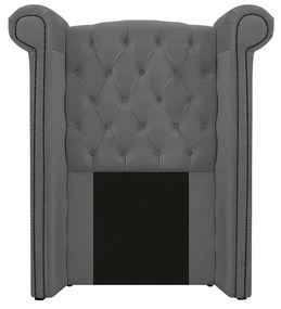 Kit Cabeceira e Calçadeira Veneza 100 cm Solteiro Suede Cinza - ADJ Decor