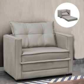 Poltrona Cama Retrátil Solteiro Milenni Veludo B03 - D'Rossi - Prata