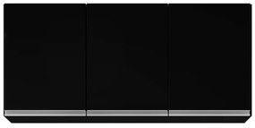Armário Aéreo de Cozinha Lavanderia 03 Portas Tina 120 cm - D'Rossi - Preto