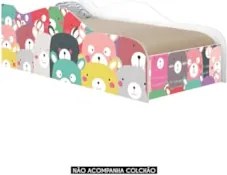 Cama Solteiro Infantil Baixa Para Colchão 188x88cm Ursinhos K06 - Mpoz