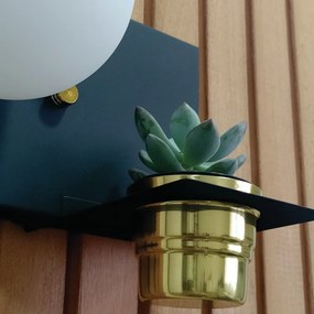 Arandela Nature Horizontal Com Porta Mini Vaso 12X25Cm Globo Ø10Cm 01X... (BRANCO)