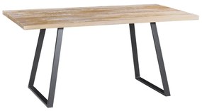 Mesa Sala de Jantar Cozinha Ogleary 160cm Grafite Madeira Maciça Driftwood G54 - Gran Belo