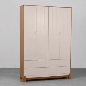 Guarda-Roupa Lotus 4 Portas e 4 Gavetas - Areia Fosco e Savana - Guarda-Roupa Lotus 4 Portas e 4 Gavetas - Areia Fosco e Savana