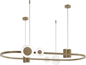 Pendente Led Metal Dourado 24W 3000K Kalida Oval