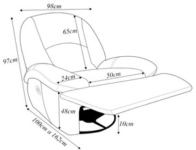 Poltrona do Papai Sala de Cinema Reclinável Carrie Manual Glider Giratória Couro Azul Turquesa Manchado G40 - Gran Belo