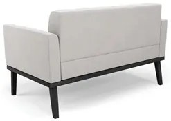 Sofá Namoradeira e 2 Poltronas Base Madeira Preto Ana Veludo Cinza - I