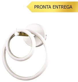 Arandela Ellos 02 Argolas Magnéticas 31X34X30Cm Led 20W 3000K Bivolt B... (Branco / Champanhe)