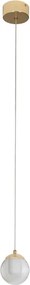 Pendente Led Cristal E Ferro Dourado 5w 3000k Dot