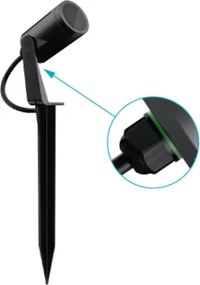 Espeto Led Preto 6,5W 2700K 14 S.Ground 24V Pro Com Grade