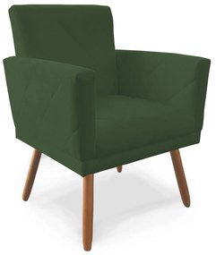 Poltrona Decorativa Lívia Pés Palito Suede Verde - Sheep Estofados - Verde escuro