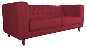 Sofá 3 Lugares Ravena 240cm Couro Vermelho G58 - Gran Belo