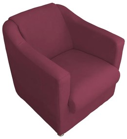 Poltrona Decorativa Cecilia Suede Bordô