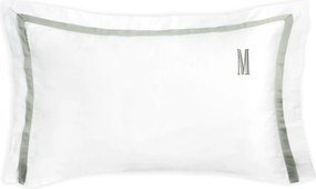Fronha Avulsa Trussardi Vercelli 300 Fios Cetim - 50x70cm - Branco e Platino  50x70cm - Branco e Pistacchio