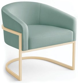 Poltrona Sala Industrial Champanhe Arielle Veludo Cotelê D03 - D'Rossi - Menta