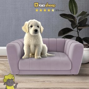 Caminha Casinha para Cachorro Gato Pet Mini Poltrona Meg Veludo Rosê - Loja Sheep - Veludo Rosê