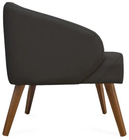 Kit 2 Poltronas Decorativas Lara Pés de Madeira Suede Preto - Sheep Estofados - Preto