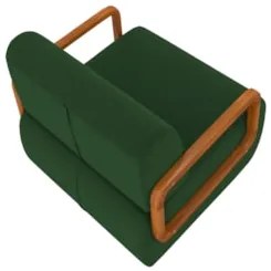 Poltrona Decorativa Orgânica para Sala Belarus Z08 Veludo Verde Musgo