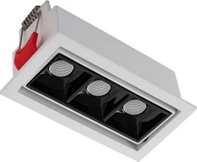 Plafon Led De Embutir Alumínio 7w 48° 2700k Picco - PRETO / BRANCO