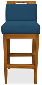 Banqueta Decorativa Elis Veludo Azul Marinho