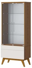 Cristaleira Forma Madeira Freijo Com Off White Porta Vidro 166cm - 79164 Sun House
