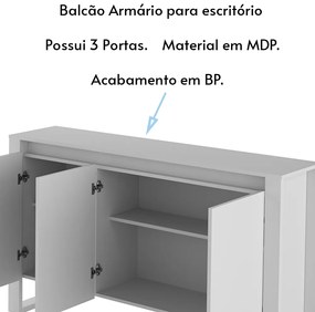 Balcão para Escritório Home Office ME4147 Branco G69 - Gran Belo