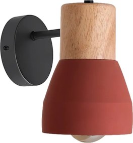 Arandela Concreto E Madeira Bottle - TERRACOTA