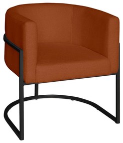 Poltrona Base Industrial Preto Kit 2 Lety Veludo - Terracota