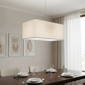 Lustre Pendente Retangular Md-4372 Cúpula em Tecido 60x40cm Branco