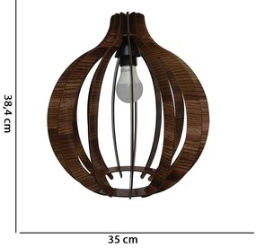 Lustre Pêndulo de Teto Luminária Pendente Tabaco Claro 38,4x 35 cm - D'Rossi