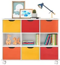 Nicho Organizador com Rodízios Toys 6 Gavetas Q01 Branco/Colorido - Mp