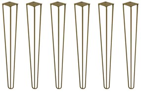 Kit 6 Pés de Metal 60 CM Hairpin Legs Mesa de Canto Aparador Dourado G41