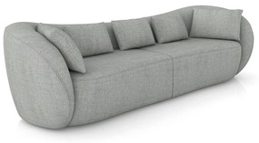 Sofá Bipartido Sala de Estar Diamond 212cm com Almofadas Soltas Linho Cinza Escuro G52 - Gran Belo