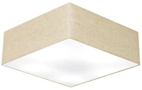 Plafon Quadrado Md-3056 Cúpula em Tecido 15/70x70cm Rústico Bege - Bivolt