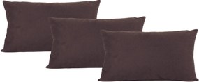 Conjunto 3 capas Almofadas Veludo Marrom 30x50 - LISO